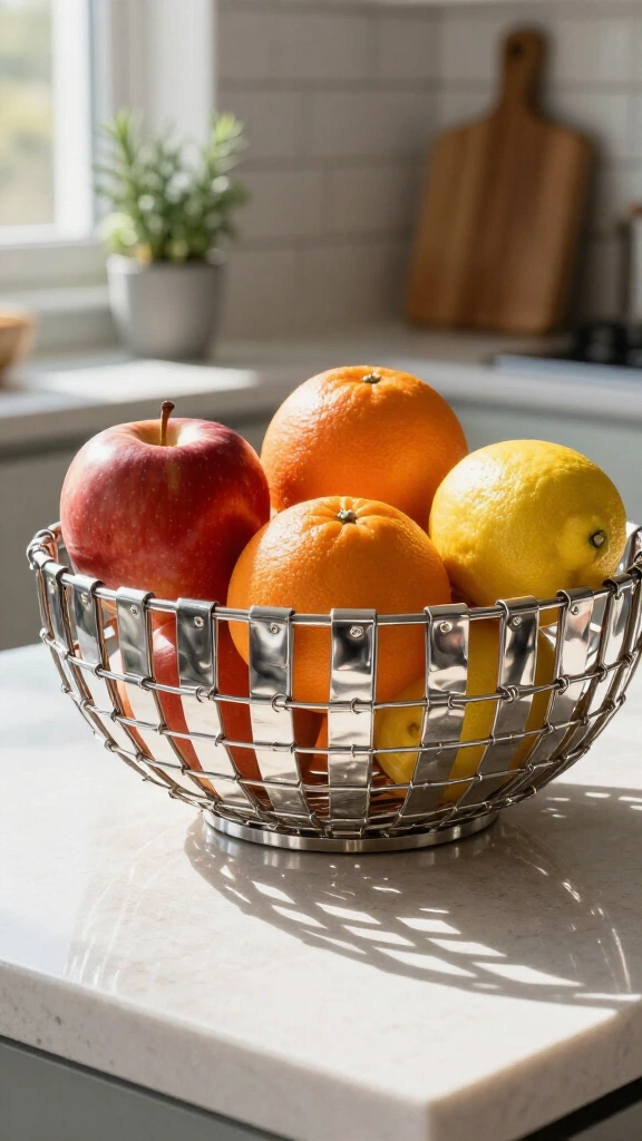 Decorative Metal Fruit Bowl