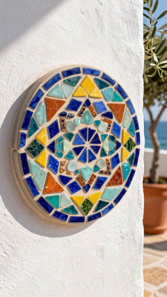 Mediterranean Mosaic Tile Plaque