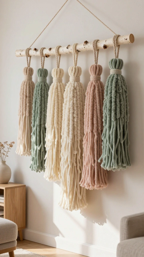 Chunky Knit Giant Tassel Hanging