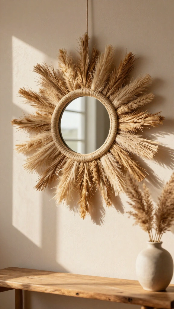Cardboard Ribbon and Raffia Sunburst