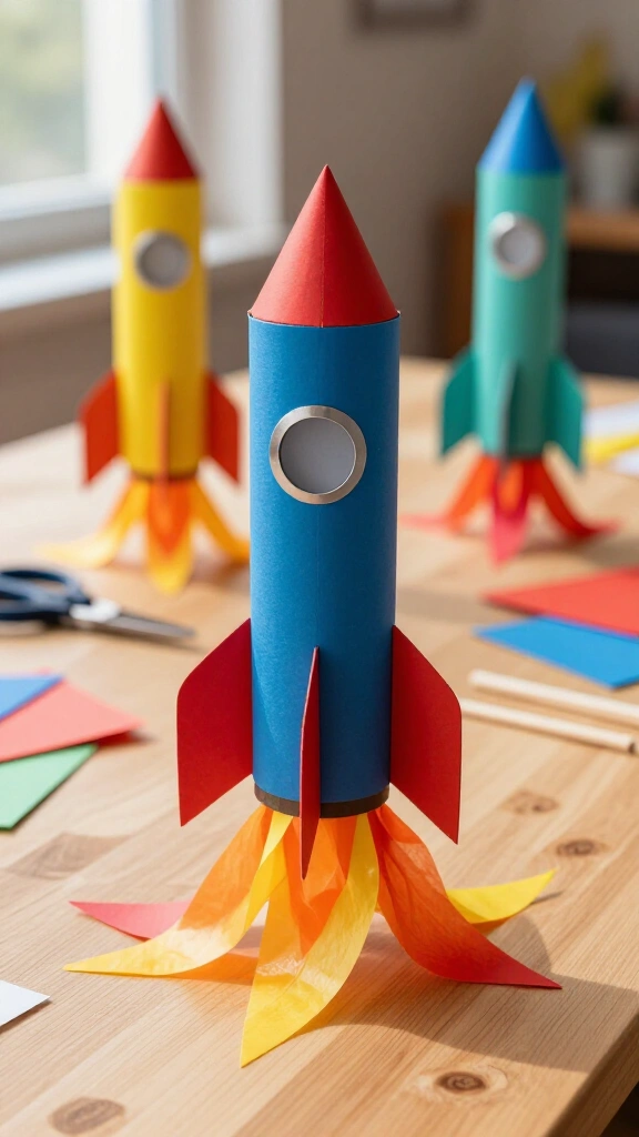 Cardboard Tube Space Rockets