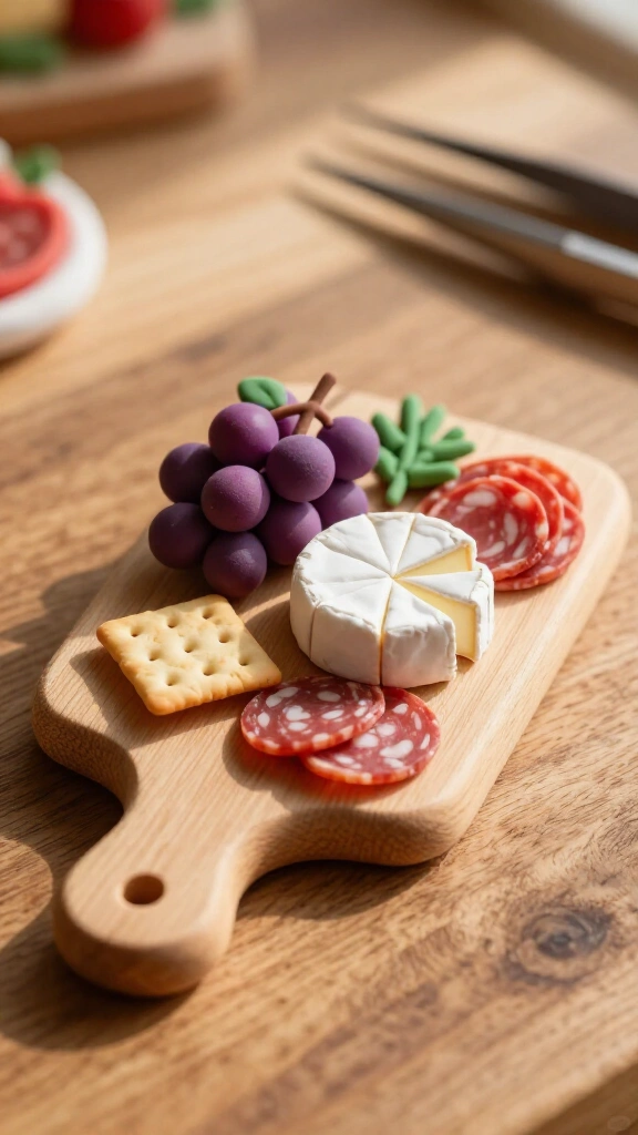 Miniature wooden charcuterie board