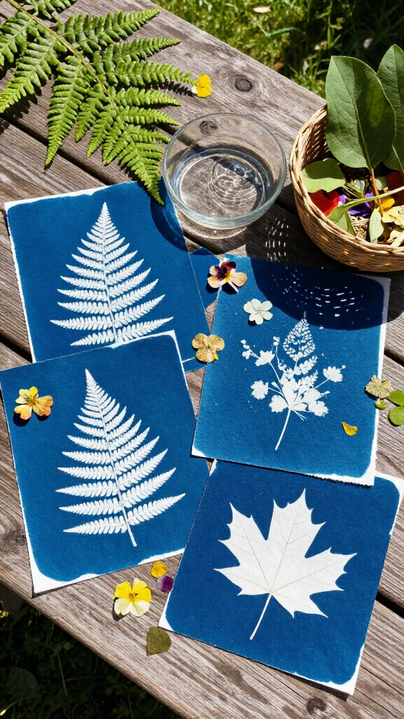 Nature Collage Sun Prints