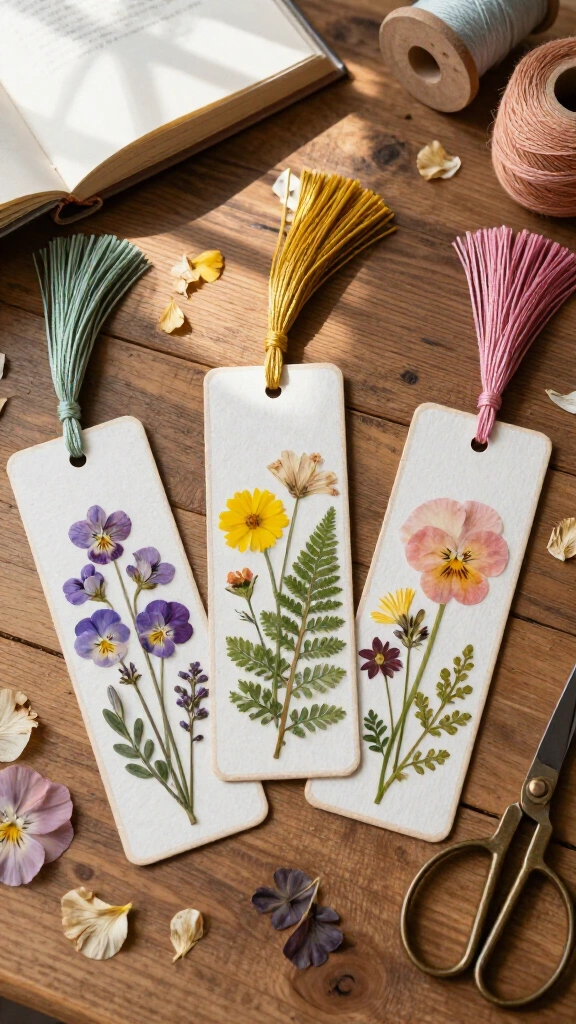 Pressed Flower Bookmarks