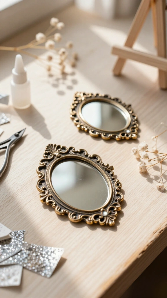 Dollar Tree upcycled ornate mirrors