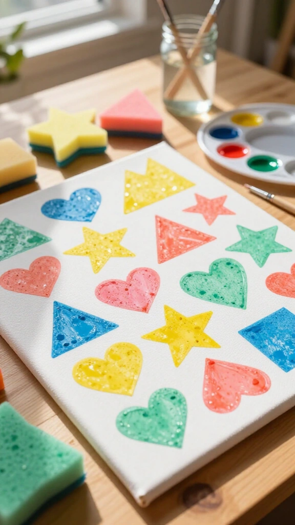 Sponge Stamp Canvas Art