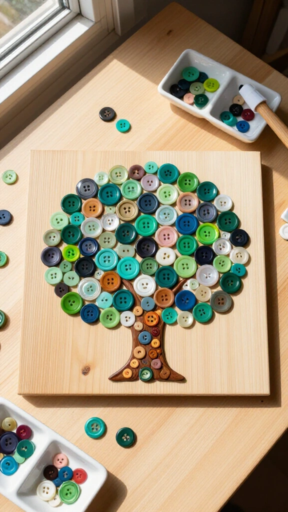 Button Mosaic Wall Art