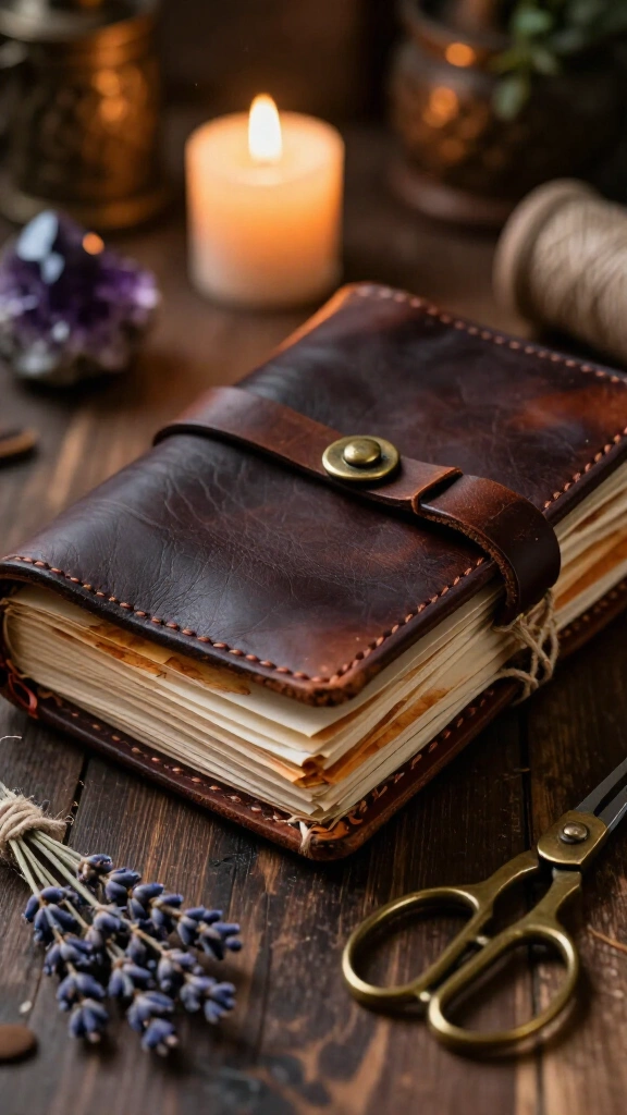 Hand-Bound Leather Grimoire