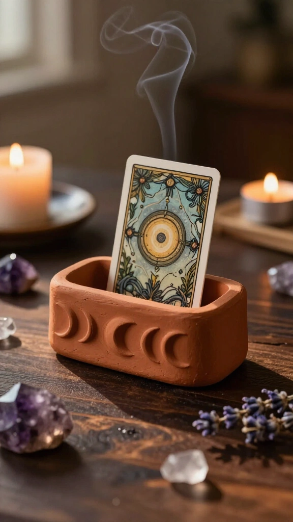 Air-Dry Clay Tarot Card Holder