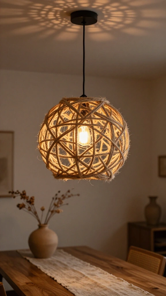 Rustic Jute Pendant Light Shade