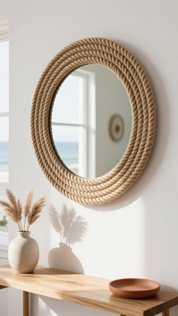 Jute Wrapped Mirror Frame