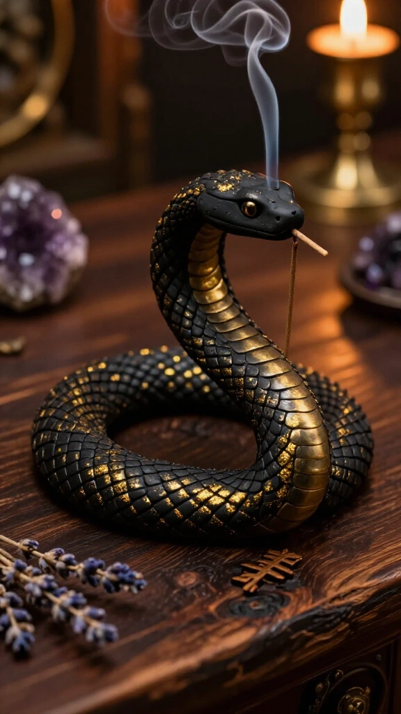 Polymer Clay Snake Incense Burner