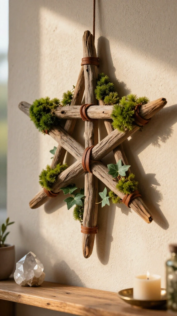 Driftwood Pentacle Wall Art