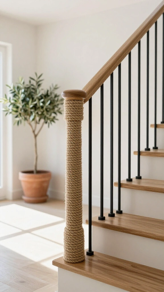 Jute Rope Staircase Balustrade Wrap