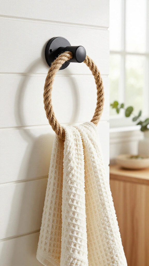 Jute Rope Bathroom Towel Ring