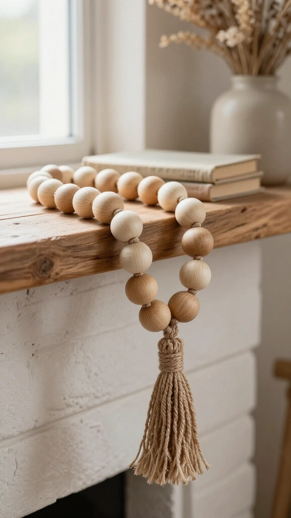 Jute & Wood Bead Garland