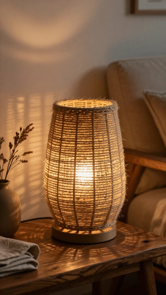 Jute Wrapped Lamp Shade