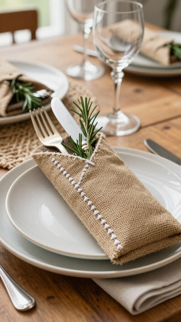 Jute Cutlery Pouch Holders