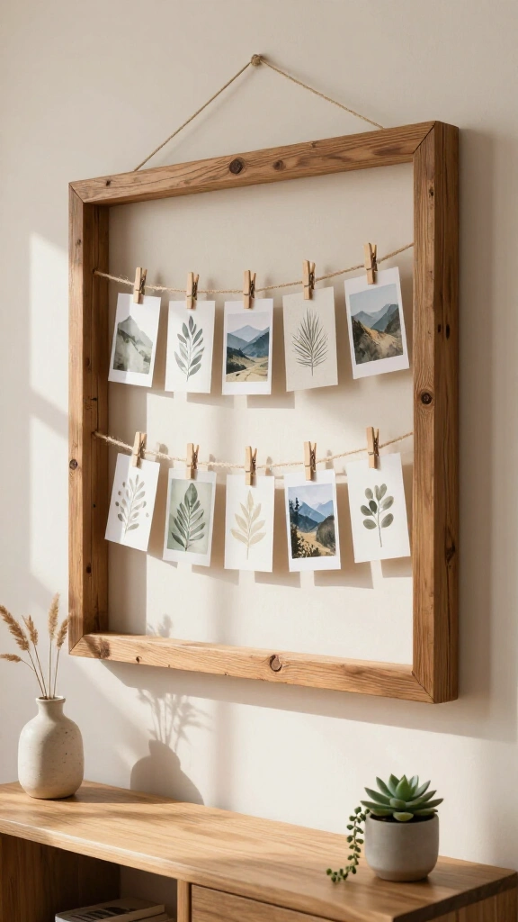 Jute Clothespin Photo Display