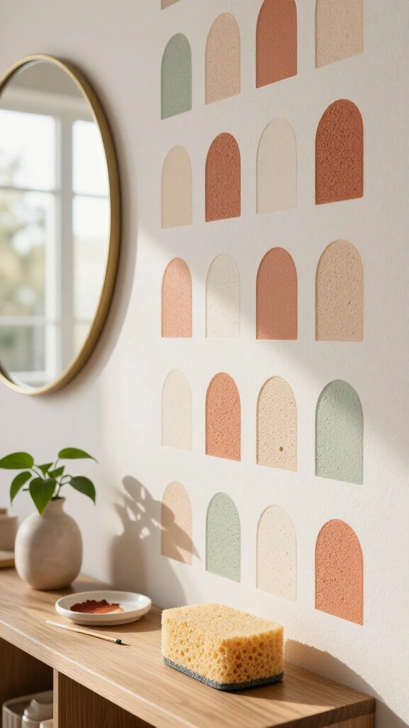 Kitchen Sponge Stamp Accent Wall