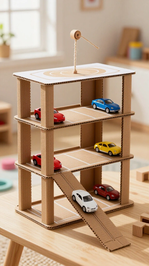 Multi-Level Parking Garage with Ramps