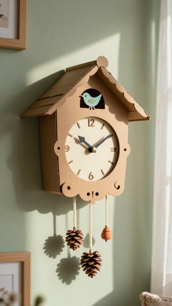 Whimsical Cardboard Cuckoo Clock