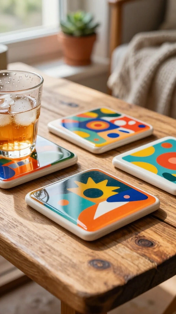 Resin-Coated Comic Book Coasters