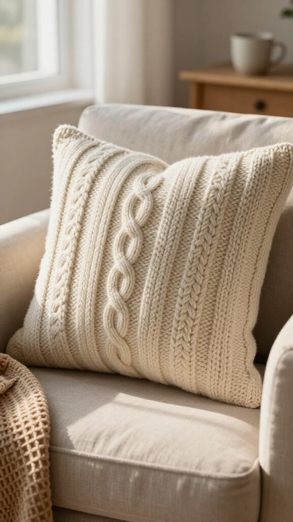 No-Sew Cozy Sweater Throw Pillow