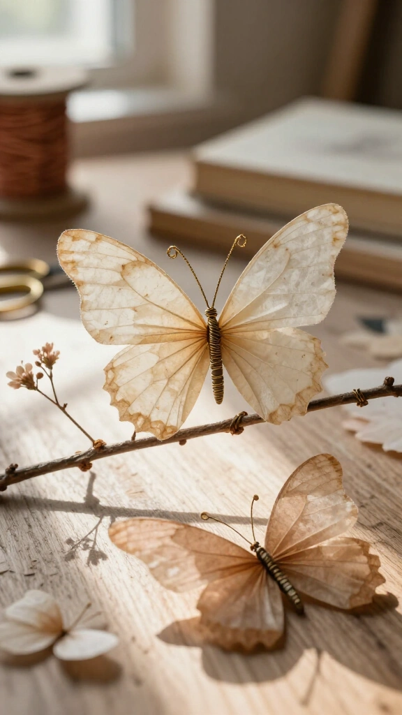 Whimsical Book Page Butterflies
