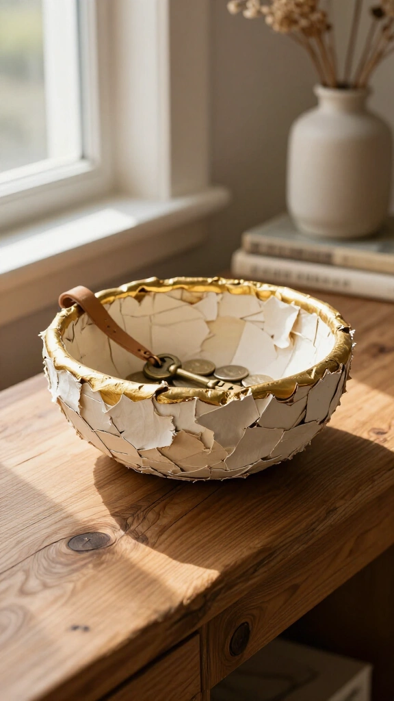 Bookish Paper Mache Catchall Bowls
