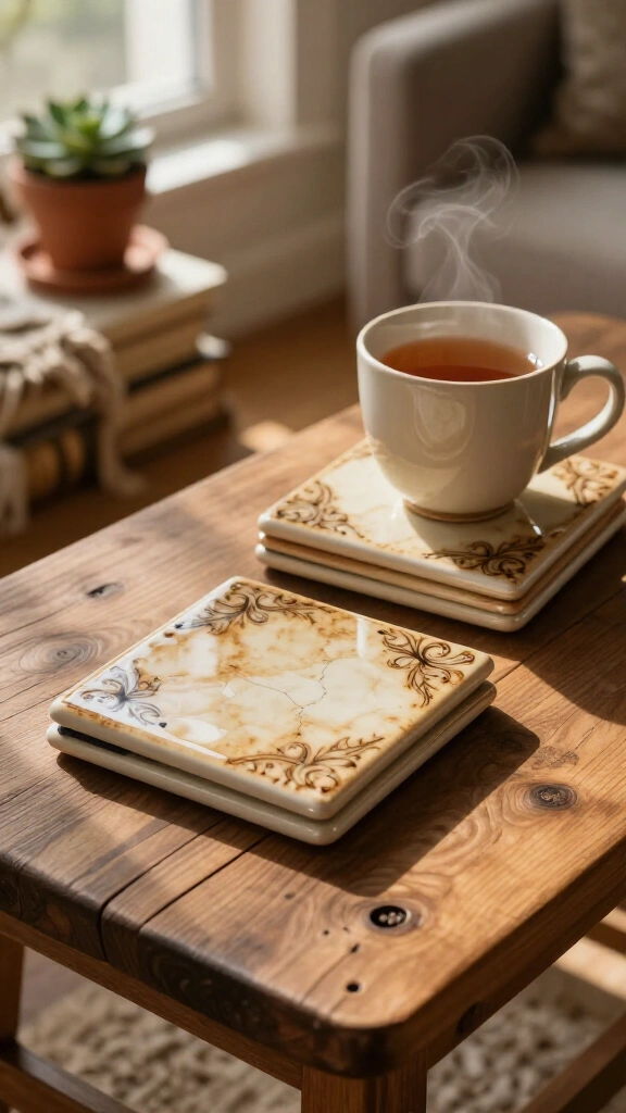 Decoupage Book Page Coasters