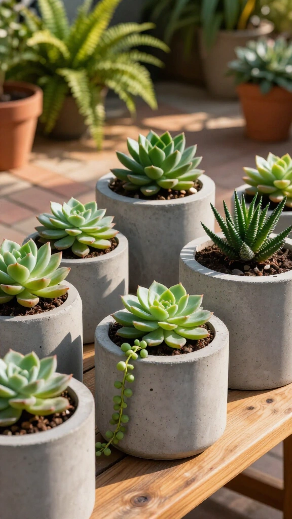 Modern DIY Concrete Planters