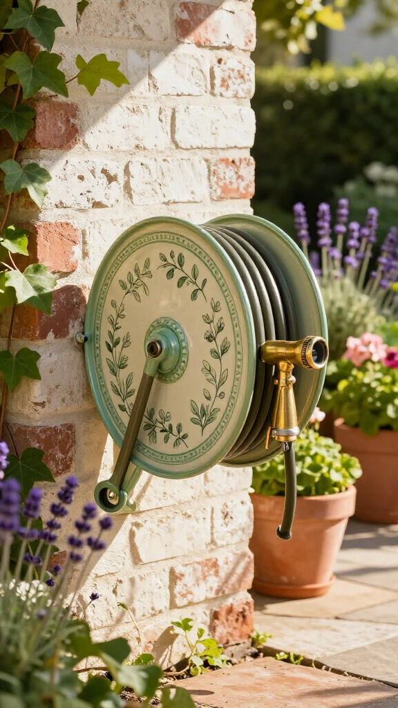 Painted Decorative Garden Hose Reel