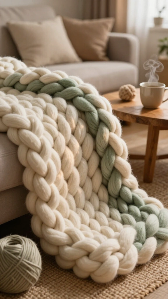Chunky Yarn Arm Knitting