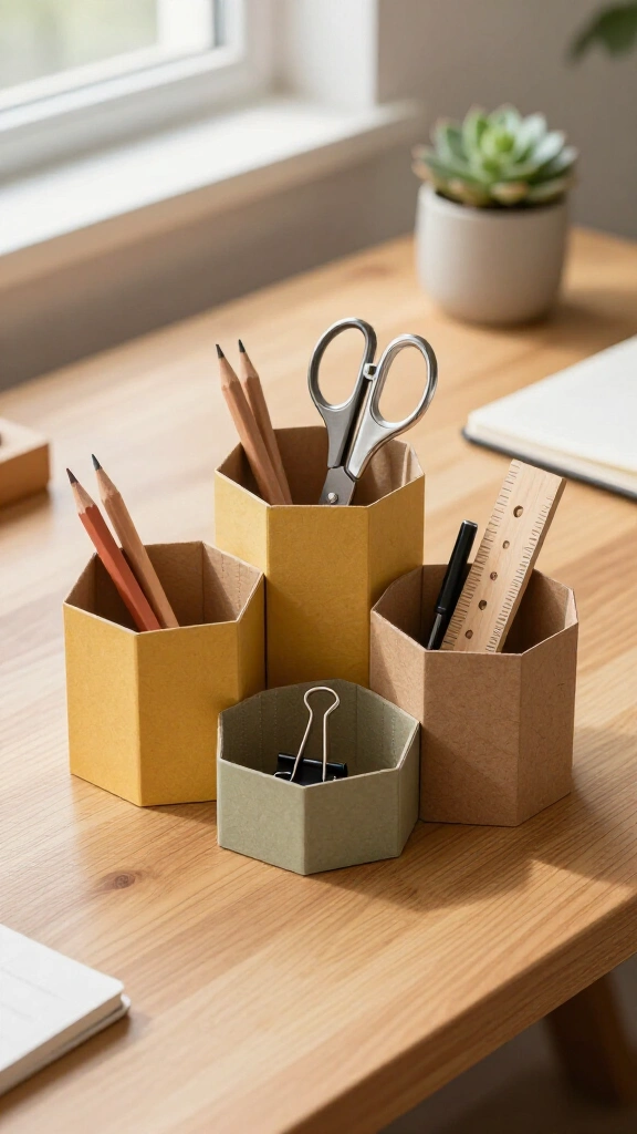Foldable Desktop Pen and Supply Caddies