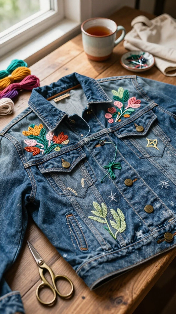 Embroidered Denim Upcycling