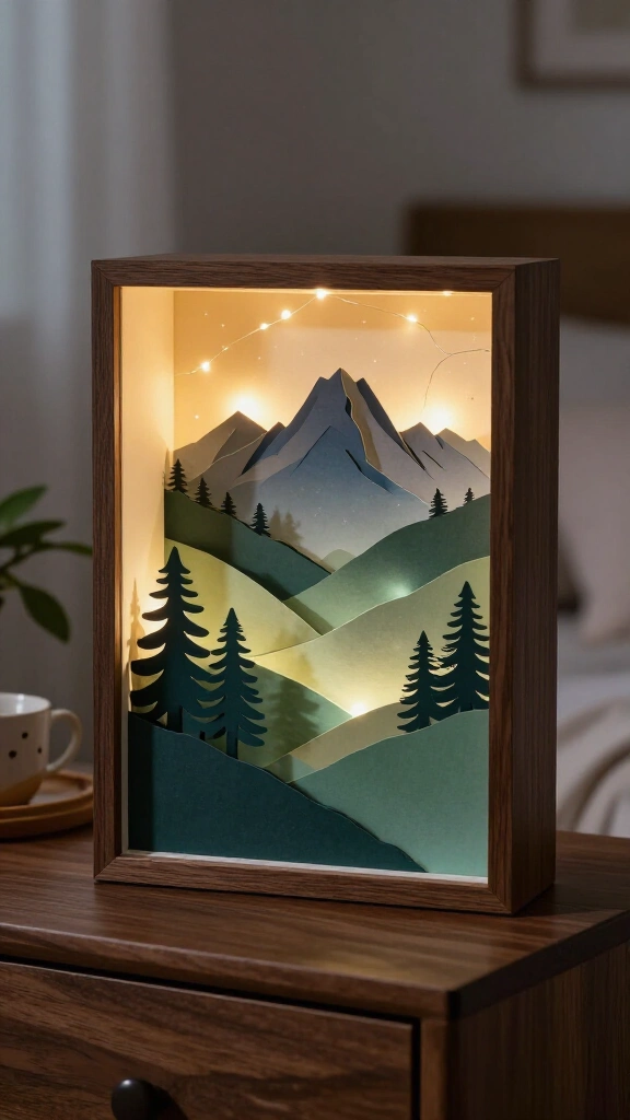 Shadow Box Layered Mountain Landscapes