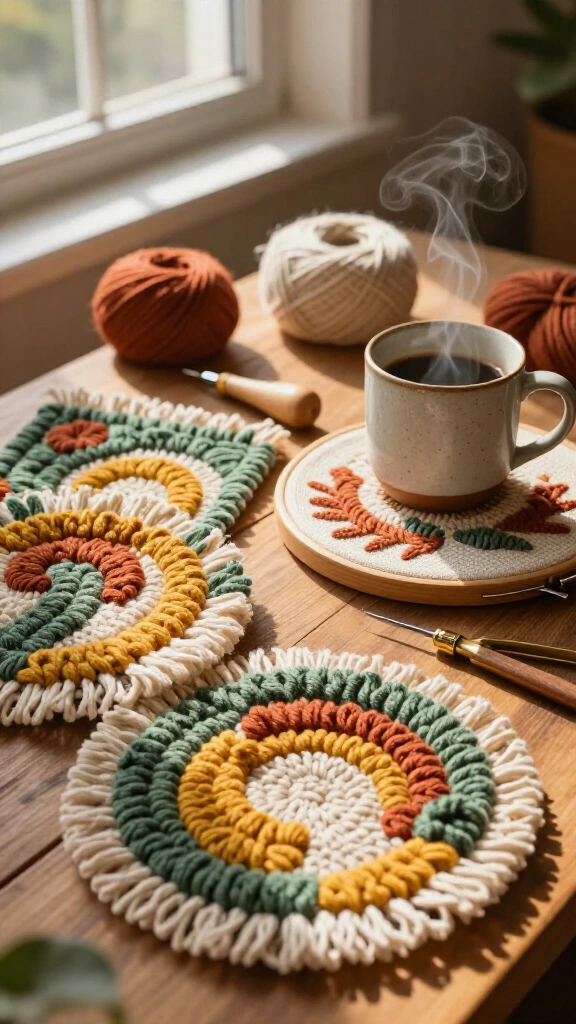 Punch Needle Mug Rugs