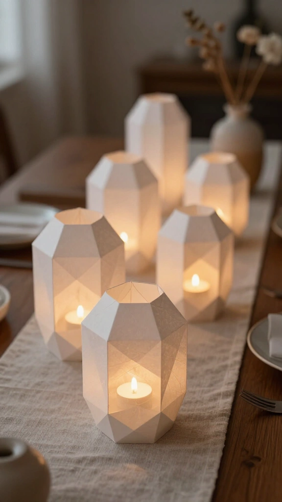 Modern Faceted Paper Lantern Light Sleeves