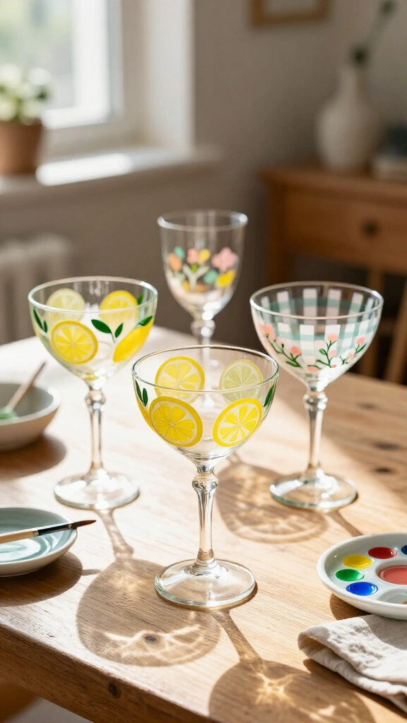 Hand-Painted Wine Glasses
