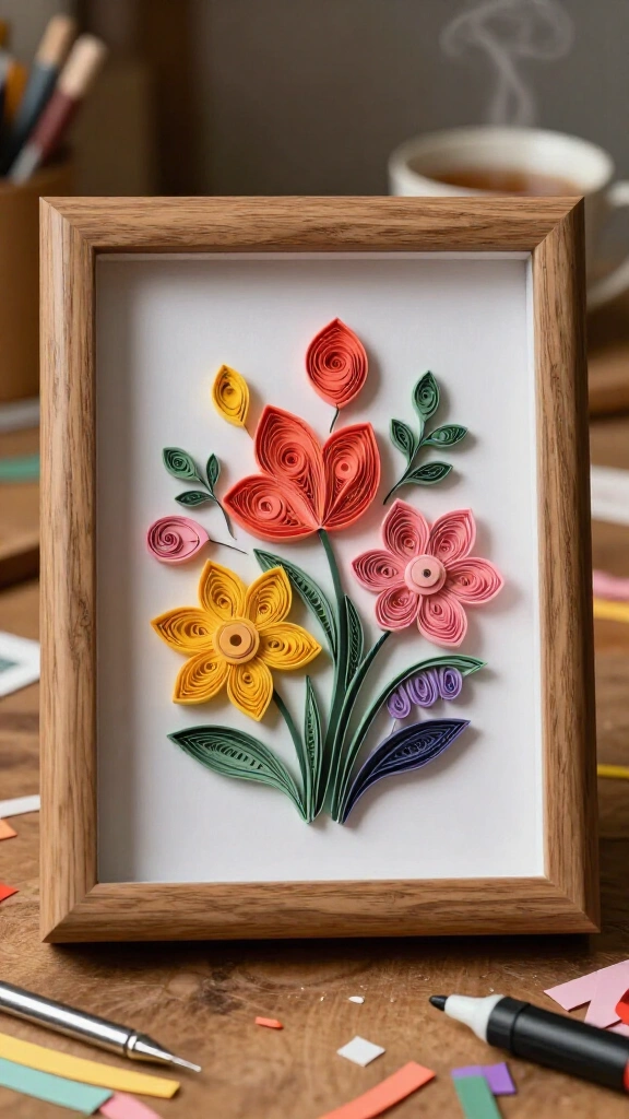 3D Quilled Paper Floral Art
