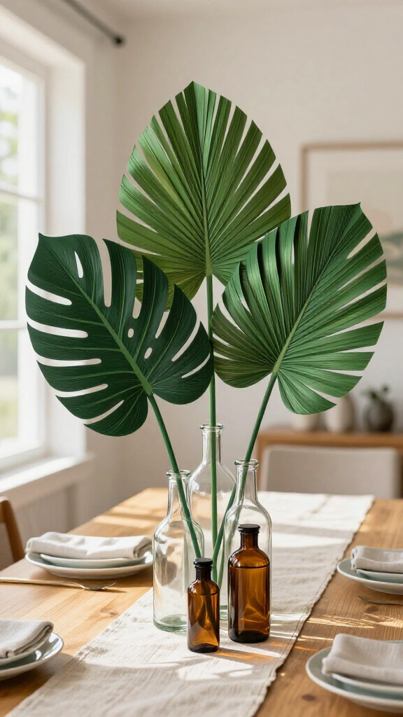 Standing Tropical Palm Frond Centerpieces