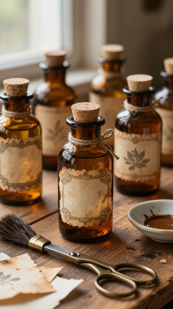 Vintage Apothecary Label Jar Wraps