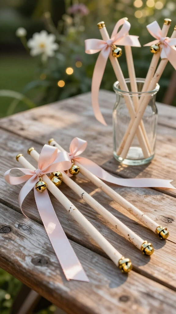 Flowing ribbon wand favors