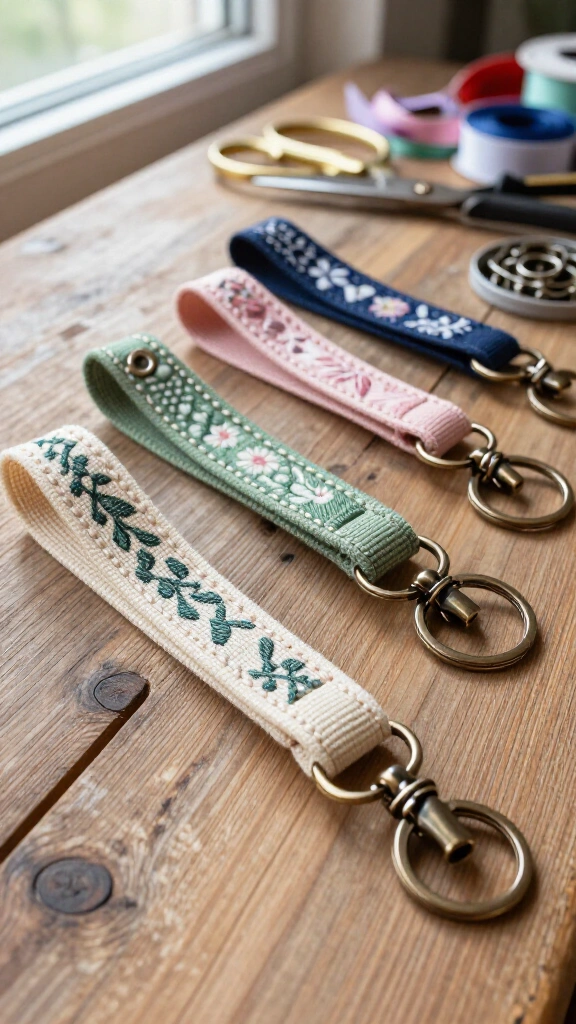 Sturdy ribbon key fobs