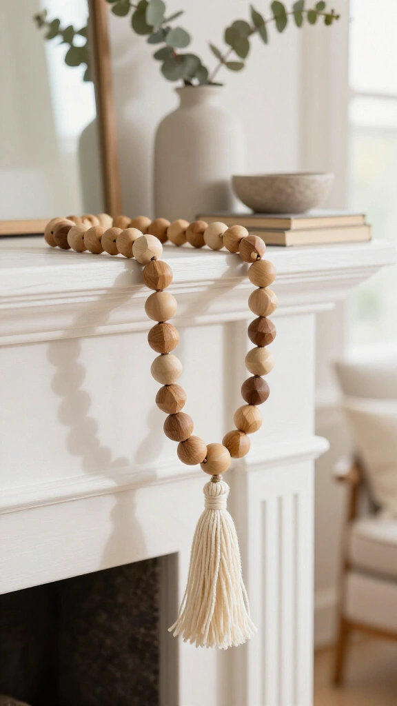 Geometric Wooden Bead Garland