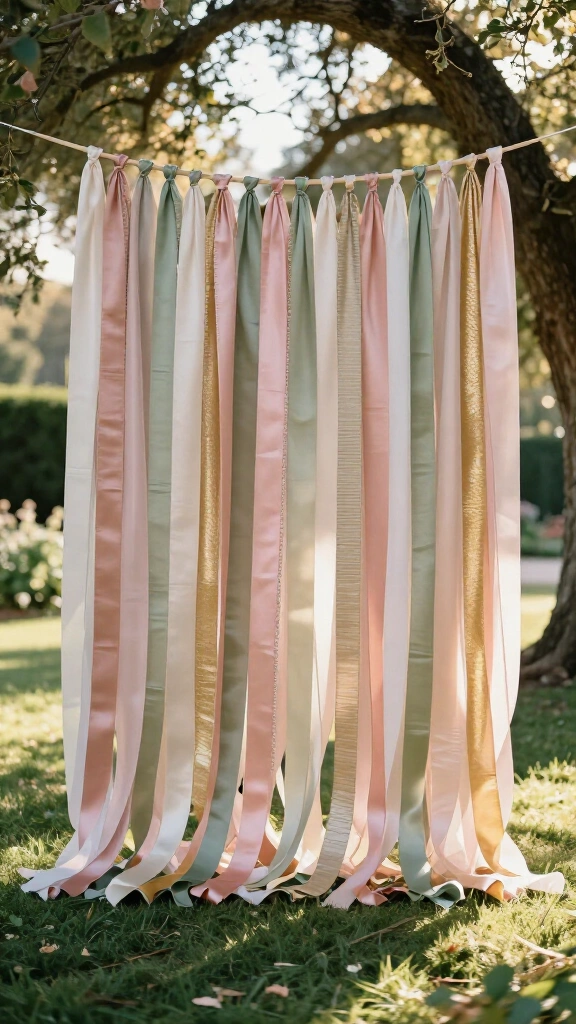Cascading ribbon backdrop