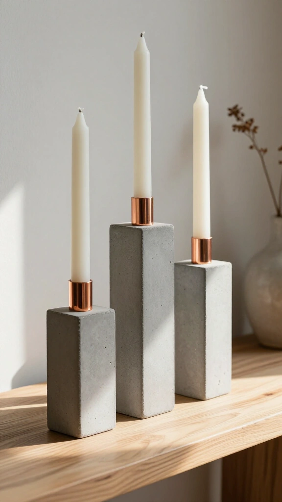 Concrete Pillar Candle Holders