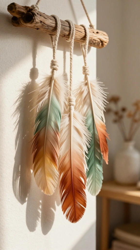 Dip-Dyed Cotton Macramé Feathers