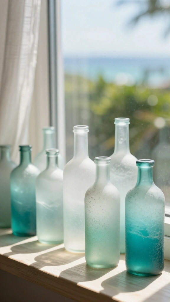 Frosted Sea Glass Bottles